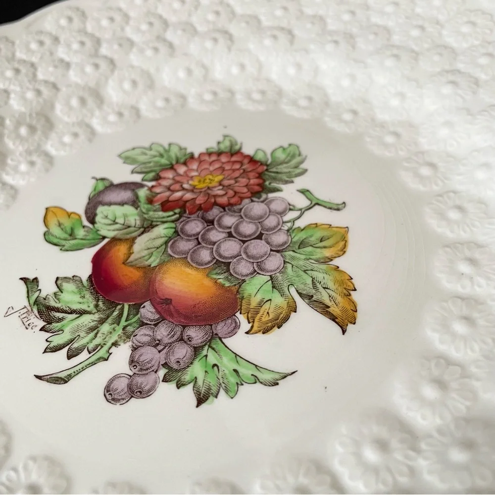 SET of 3 Fruit & Flower Plates - Copeland Spode